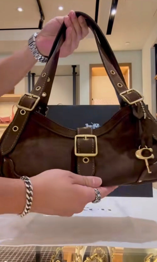 chocolate brown drifter coach bag